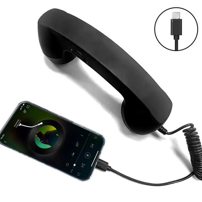 Retro Telephone Receiver Type-C 3.5mm Microphone Handset Directly Plug Into Mobile Phone Handset For Mobile Phones