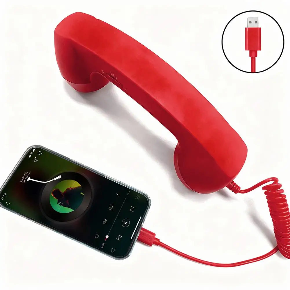 Retro Telephone Receiver Type-C 3.5mm Microphone Handset Directly Plug Into Mobile Phone Handset For Mobile Phones