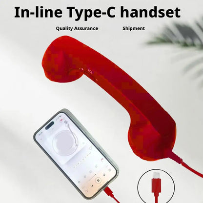 Retro Telephone Receiver Type-C 3.5mm Microphone Handset Directly Plug Into Mobile Phone Handset For Mobile Phones