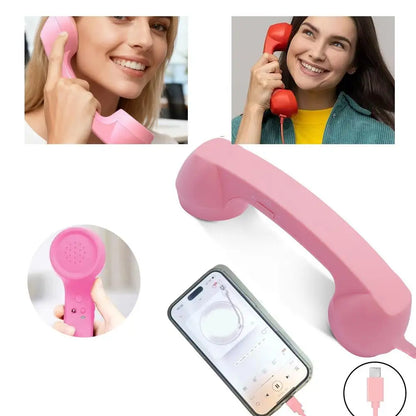 Retro Telephone Receiver Type-C 3.5mm Microphone Handset Directly Plug Into Mobile Phone Handset For Mobile Phones