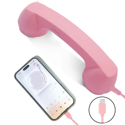 Retro Telephone Receiver Type-C 3.5mm Microphone Handset Directly Plug Into Mobile Phone Handset For Mobile Phones